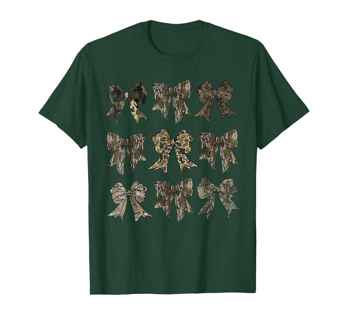 Camouflage Old Camo Bow Camo Coquette Bow Hunting Women Girl T-Shirt