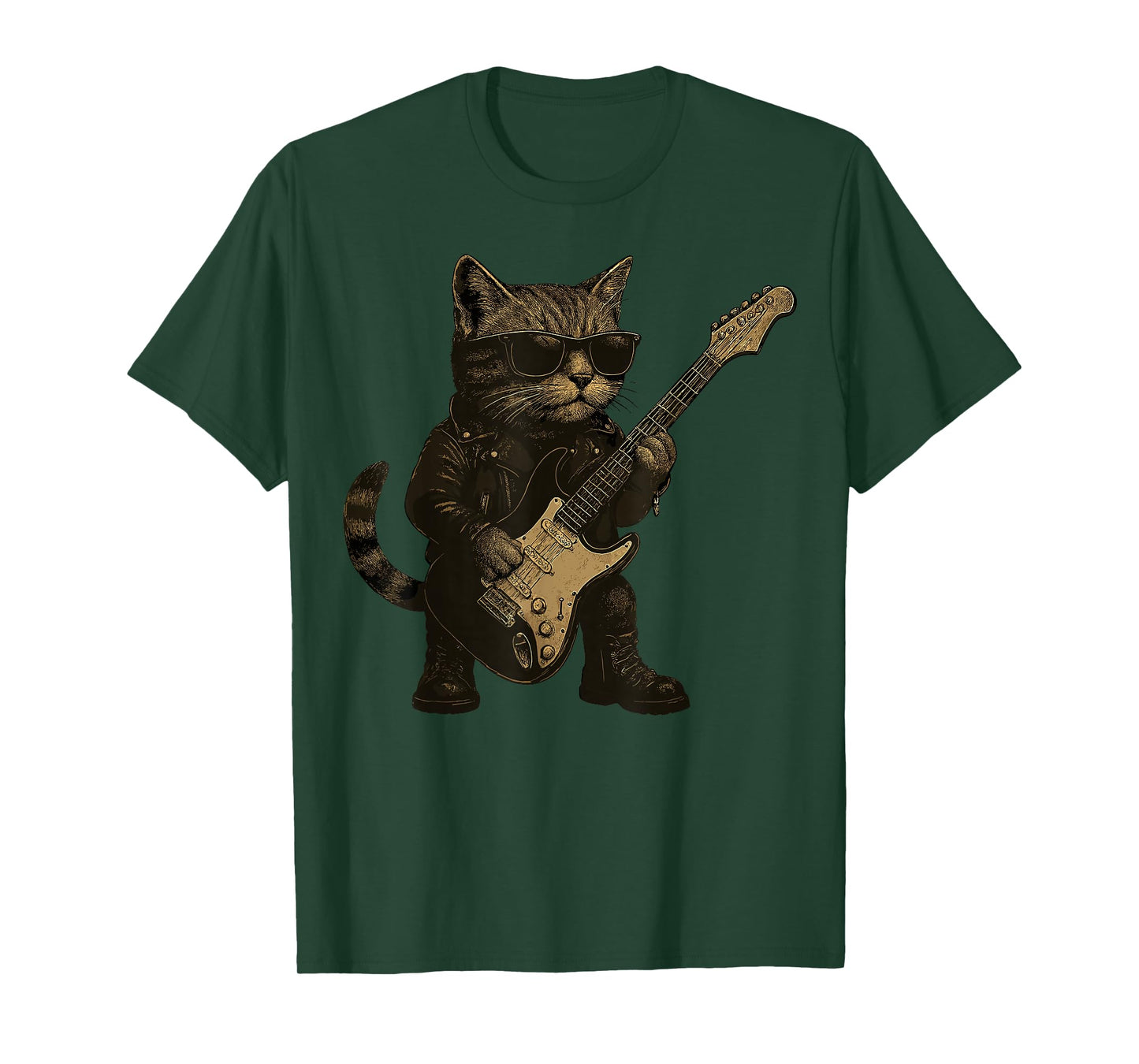 Rockstar Cat with Guitar T-Shirt