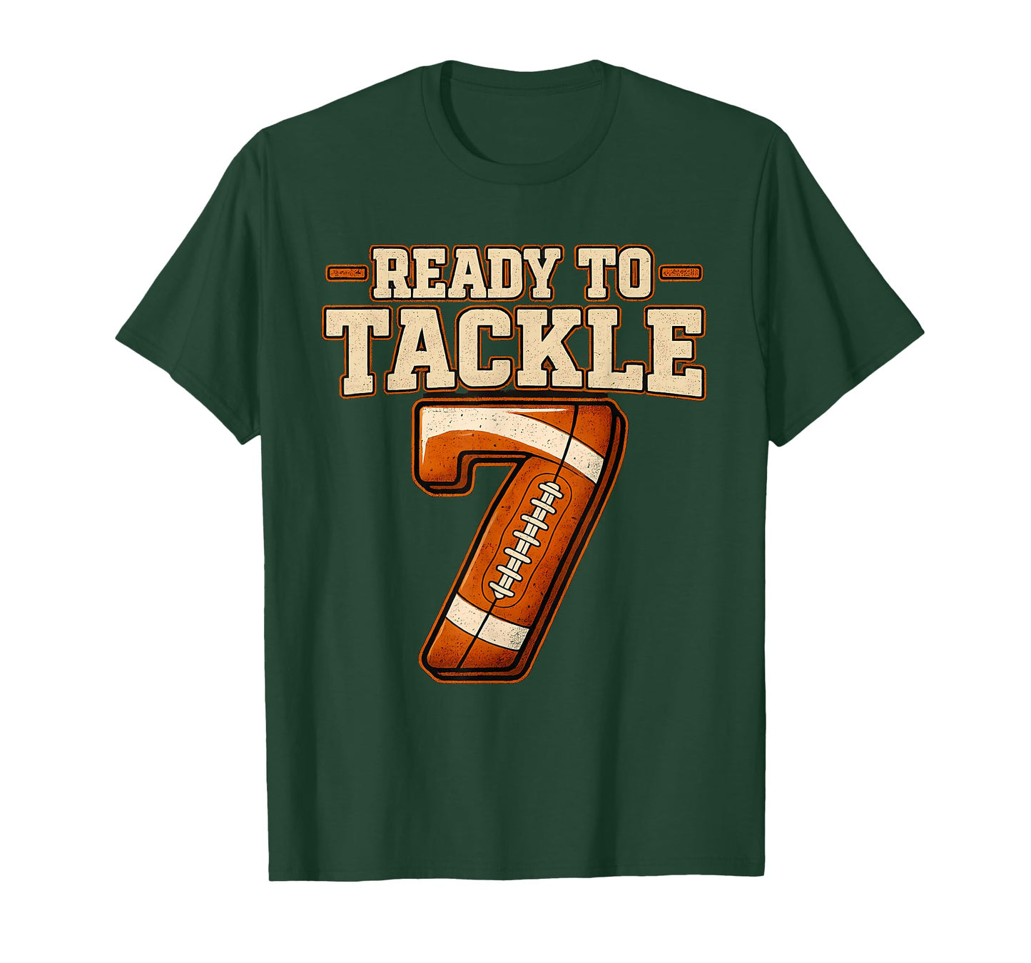 Ready To Tackle 7 Sports Lover Football Birthday Age Boys T-Shirt