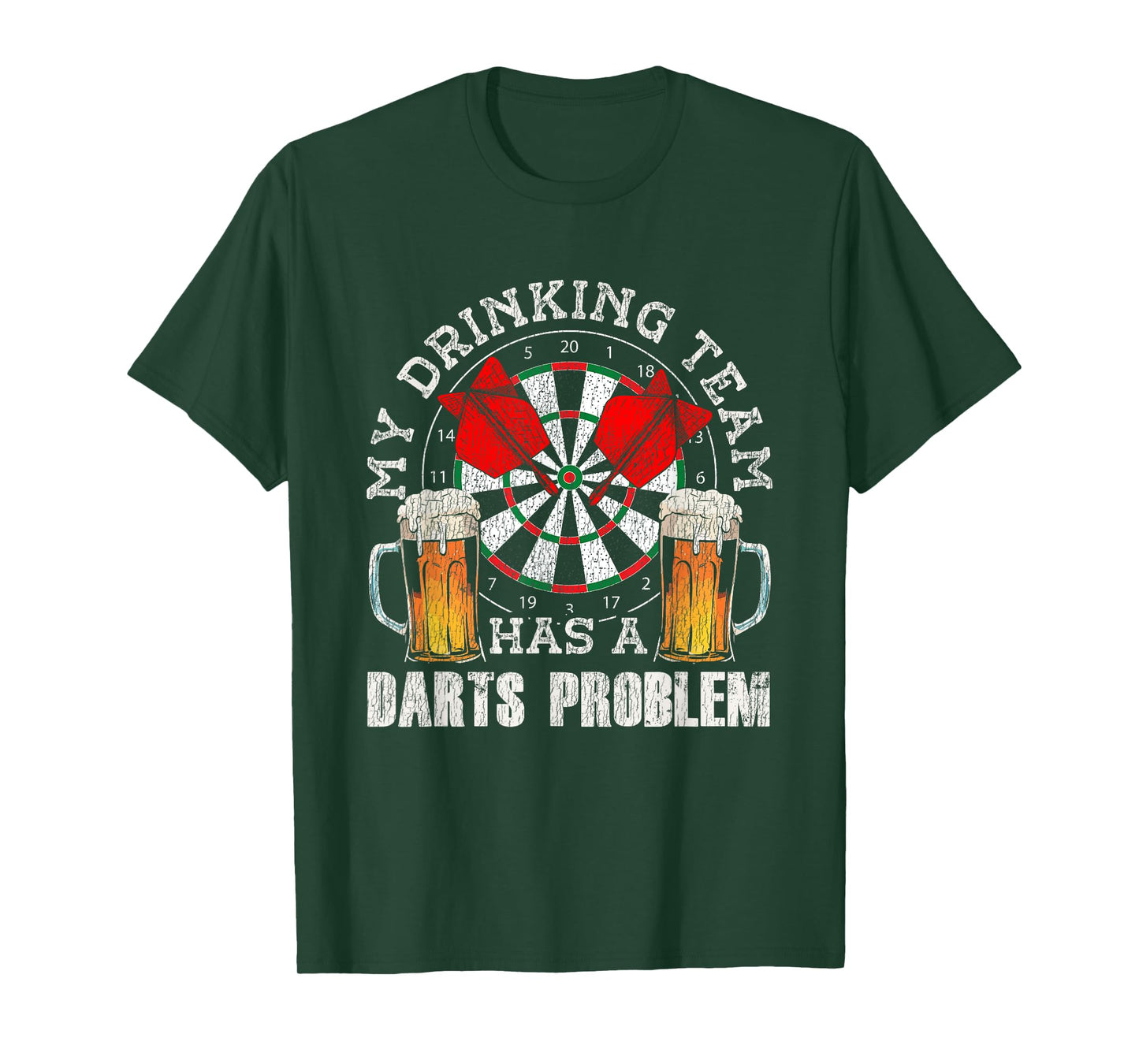 My Drinking Team Has Darts Problem Funny Darts Player Retro T-Shirt