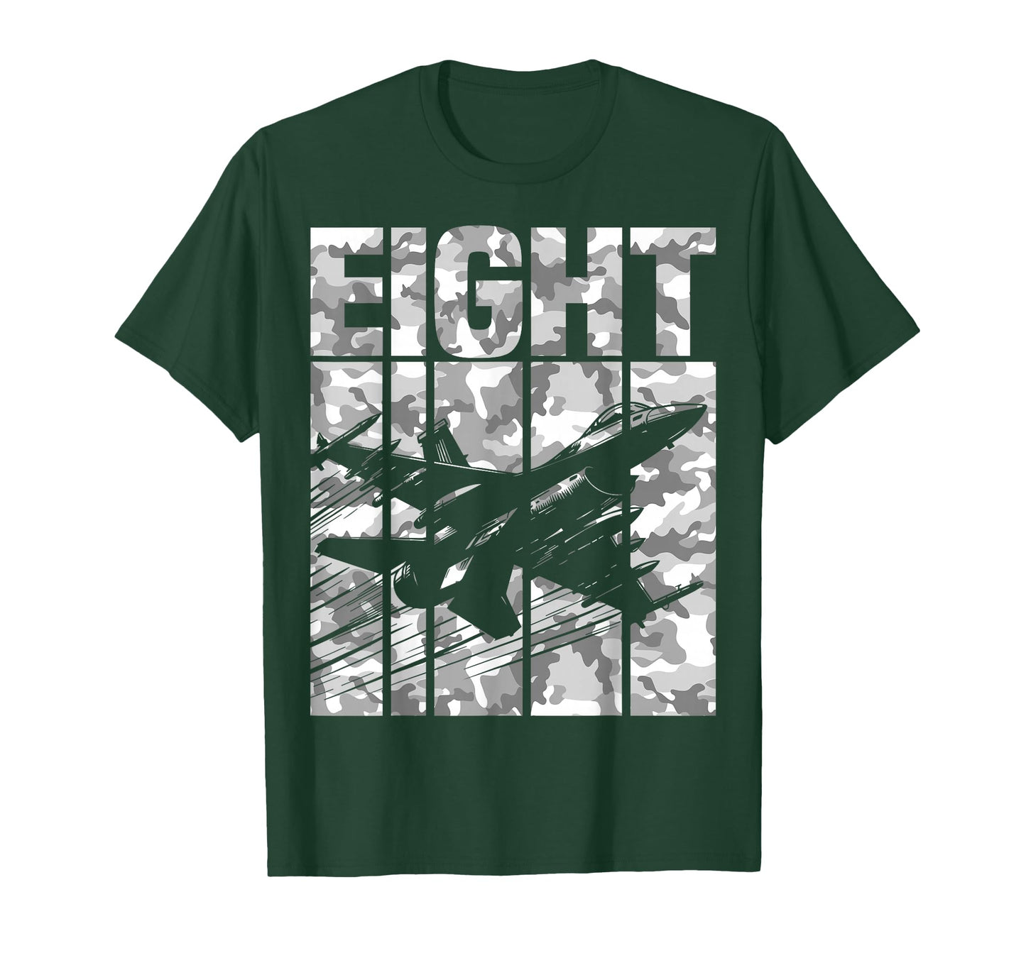 Military Fighter Jet Camo Eight Year Old Boys 8th Birthday T-Shirt