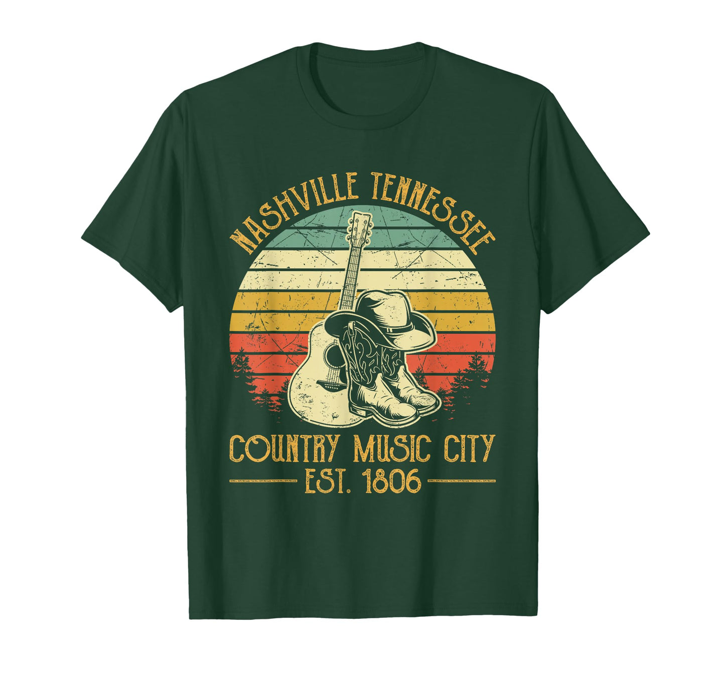 Guitar Guitarist Nashville Tennessee Country Music City T-Shirt