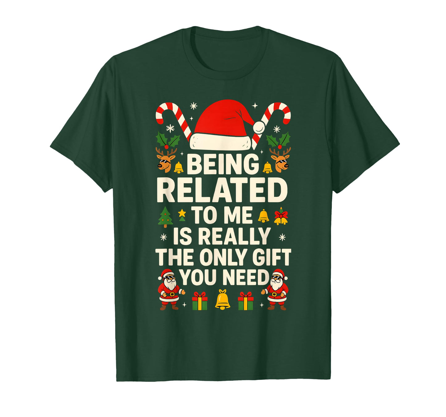 Being Related to Me Funny Christmas Pajamas for Family Xmas T-Shirt