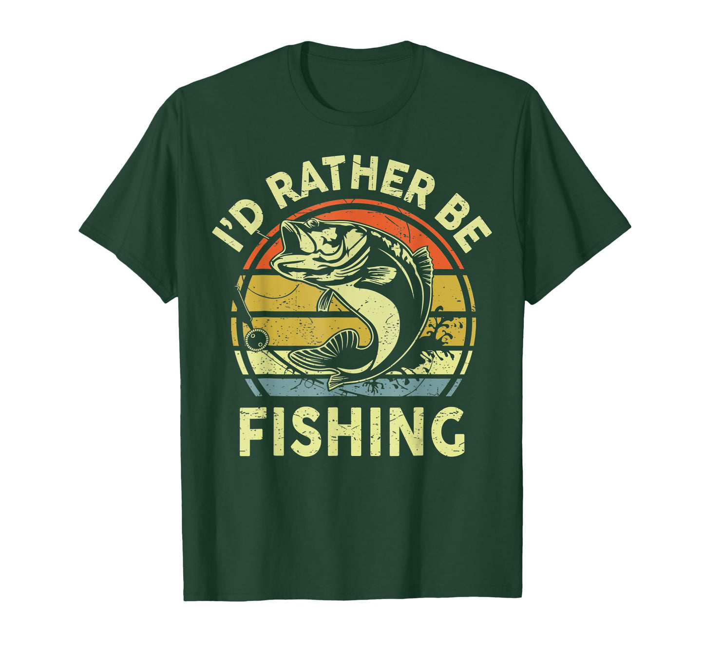 Id Rather Be Fishing Fly Bass Fish Funny Fisherman Dad T-Shirt