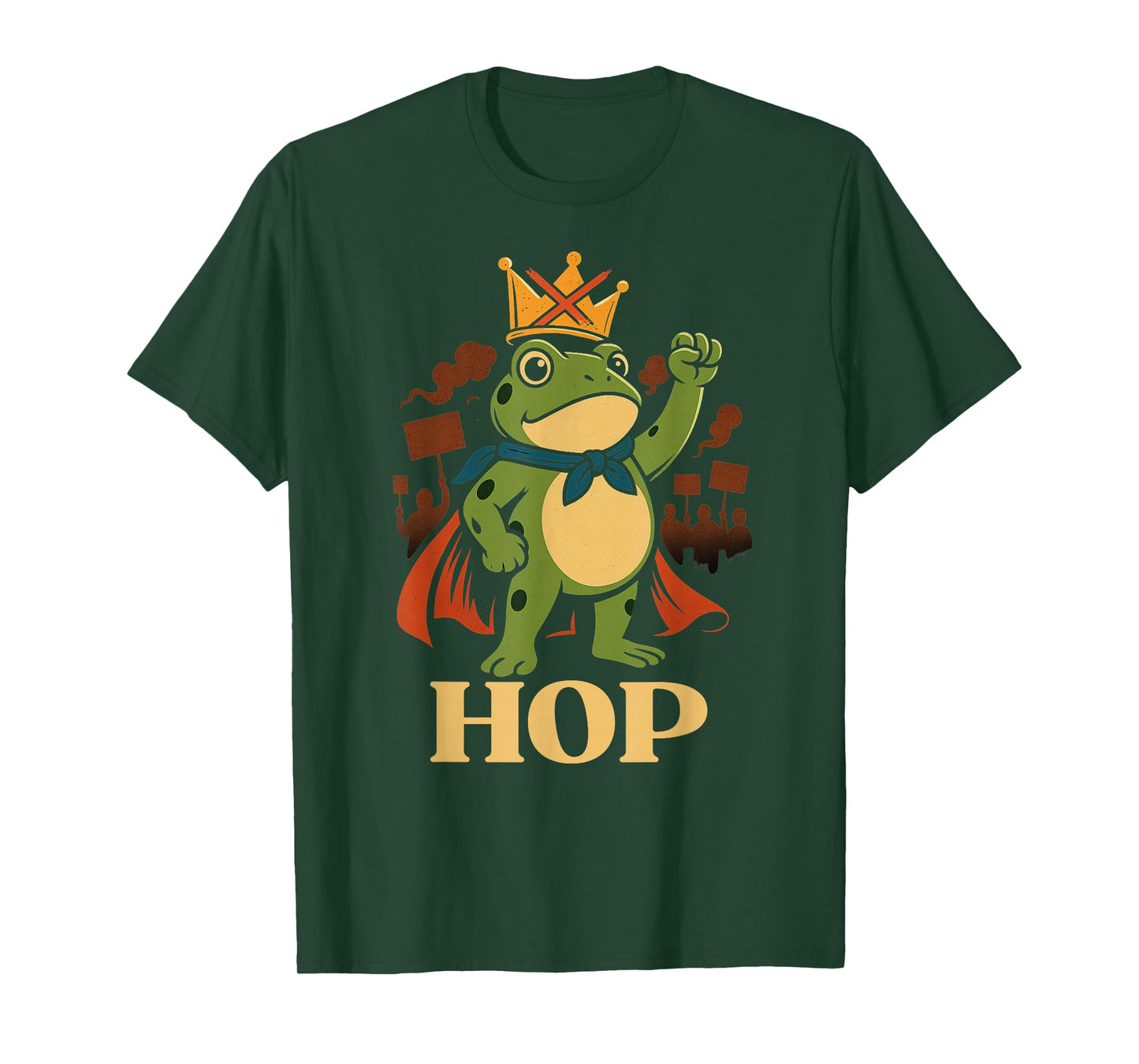 Funny Portland Frog Hop Protest Resist Frog No Kings Toad T-Shirt