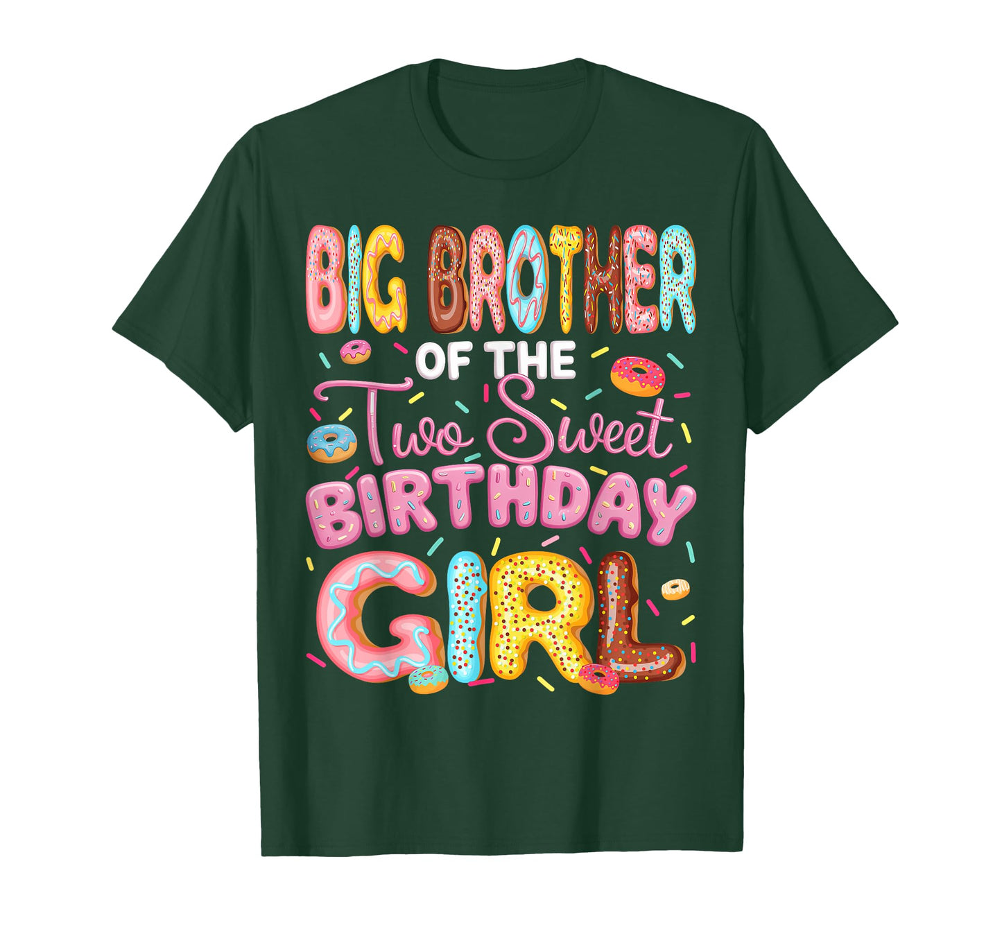 Big Brother Of The Two Sweet Birthday Girl Donut 2Nd Bday T-Shirt