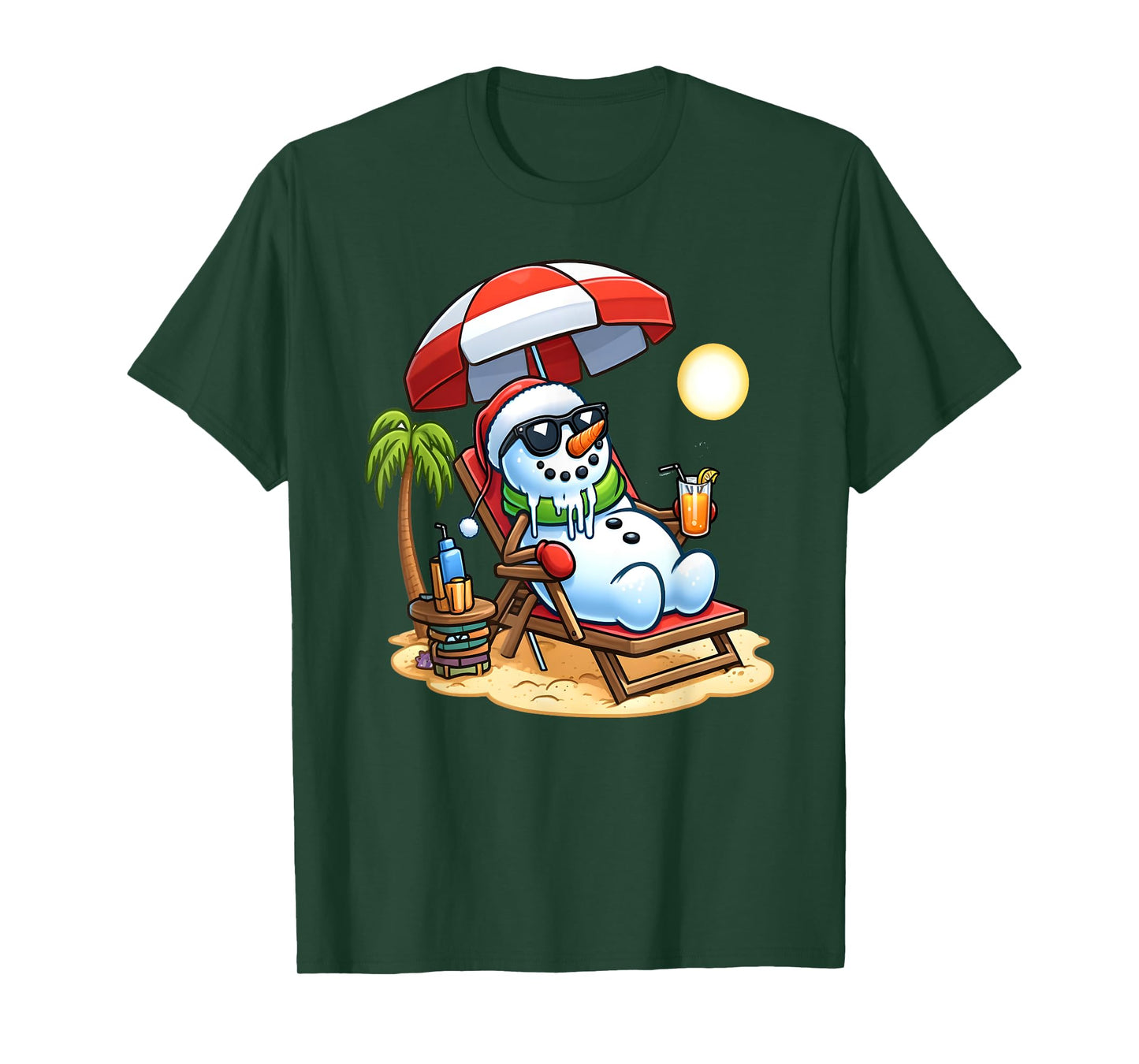 Christmas in July Funny Snowman Summer Fun Beach Holiday T-Shirt