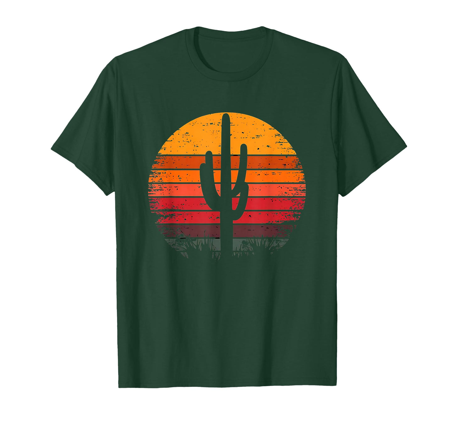 Retro Sunset Saguaro Cactus Vintage Desert Design Graphic T-Shirt