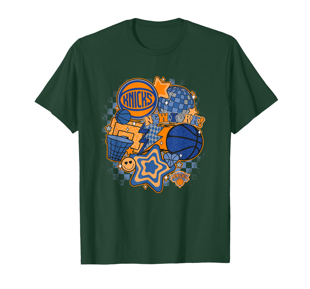 NBA New York Knicks Psychedelic Basketball Collage T-Shirt