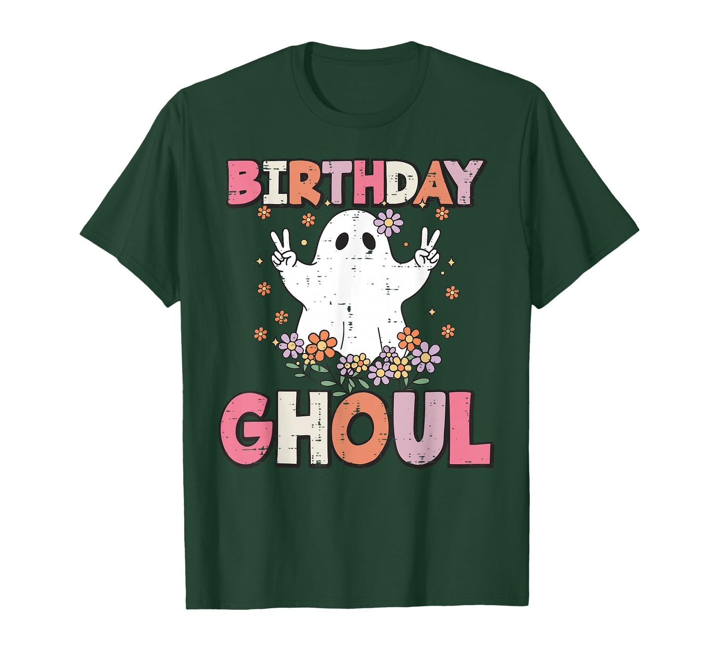Halloween Birthday Ghoul Ghost Retro Costume Women Girls Kid T-Shirt