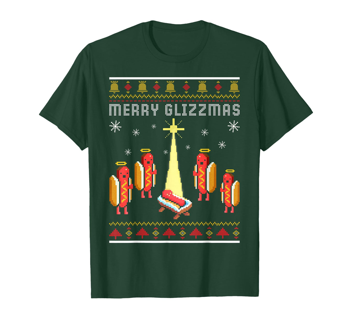 Merry Glizzmas Hot Dog Funny Ugly Christmas Sweaters T-Shirt