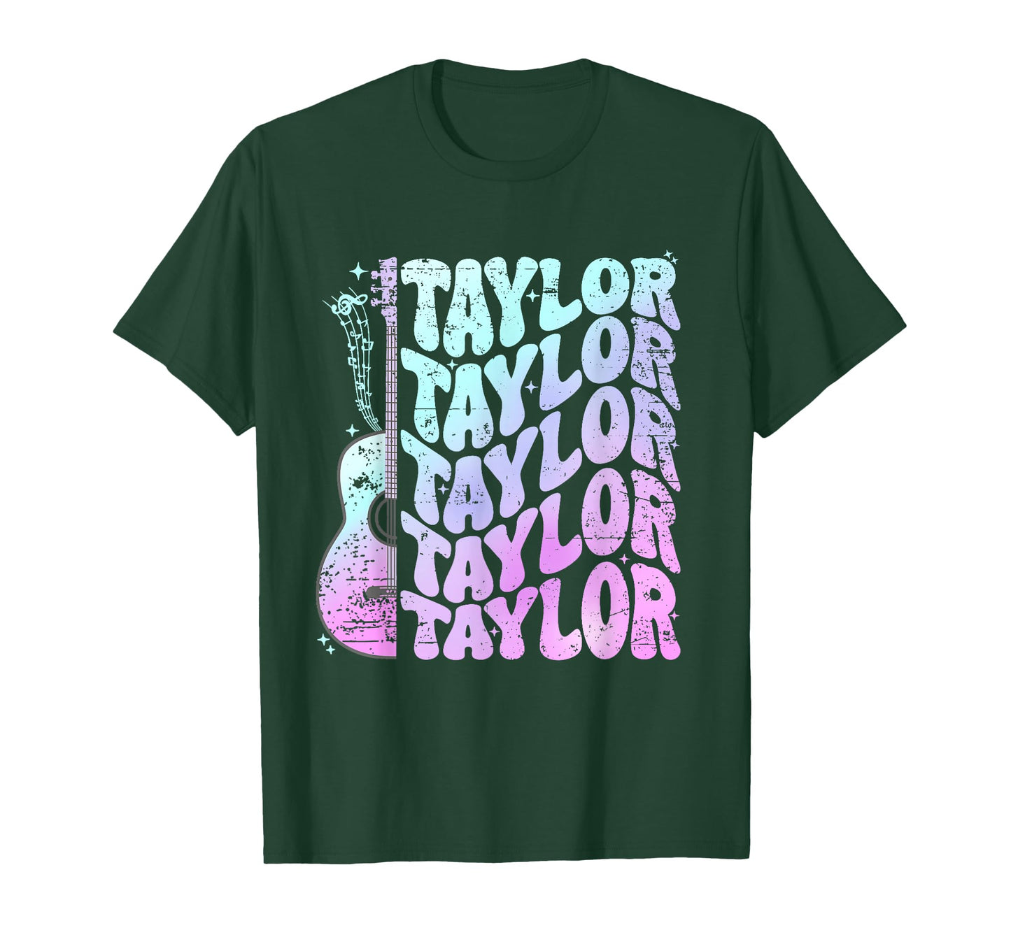 Girl Retro Taylor First Name Personalized Groovy 80's Pink T-Shirt