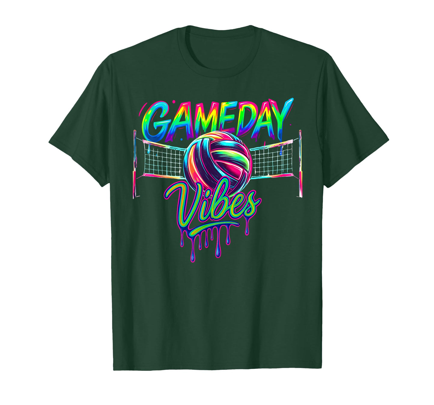 Game Day Vibes Volleyball Mom Ice Cream Drip Women Girls T-Shirt