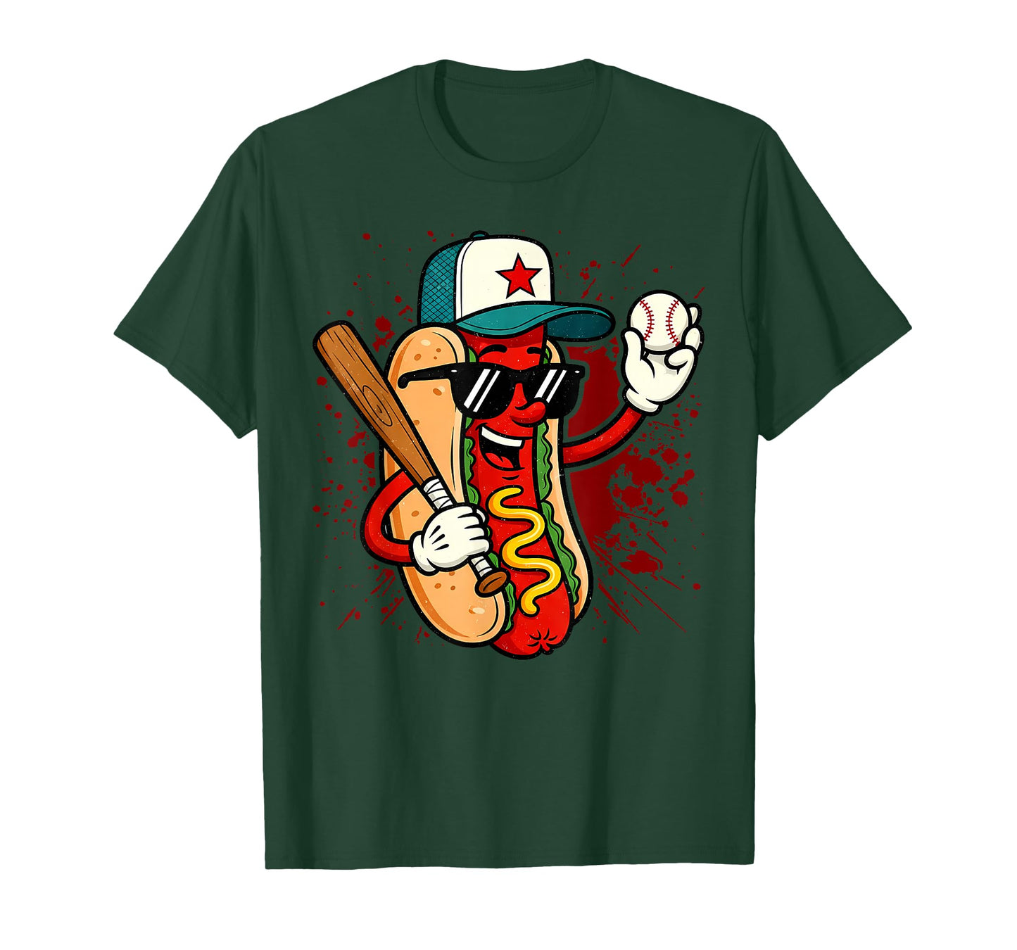 Retro Vintage Baseball Hot Dogs - Funny T-Shirt
