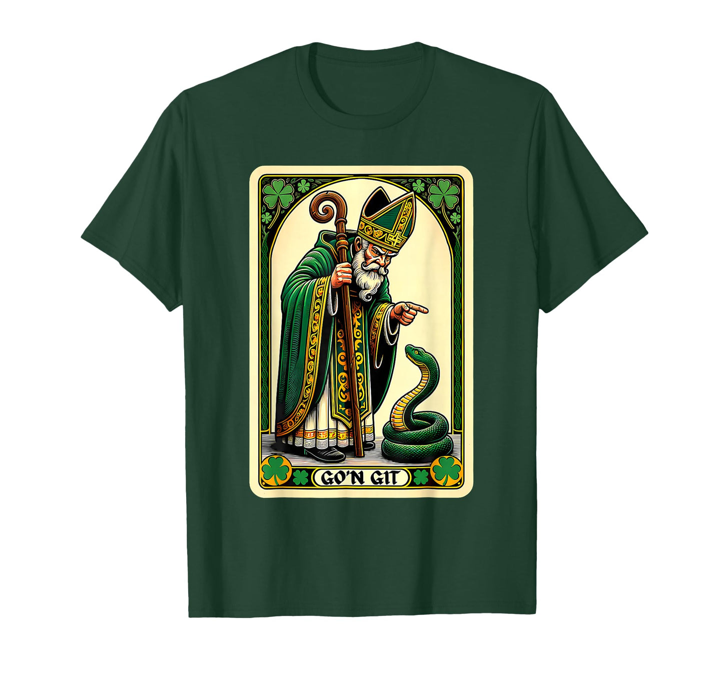 St Patrick Snake Gon Git Card Saint Pattys Men Women Kids T-Shirt