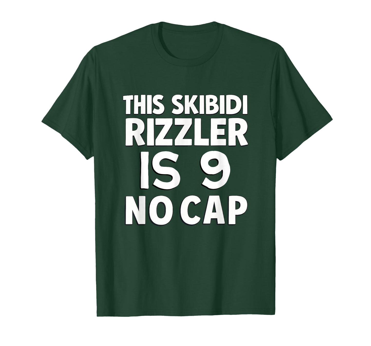 This Skibidi Rizzler is 9 No Cap 9th Birthday 9 Birthday T-Shirt