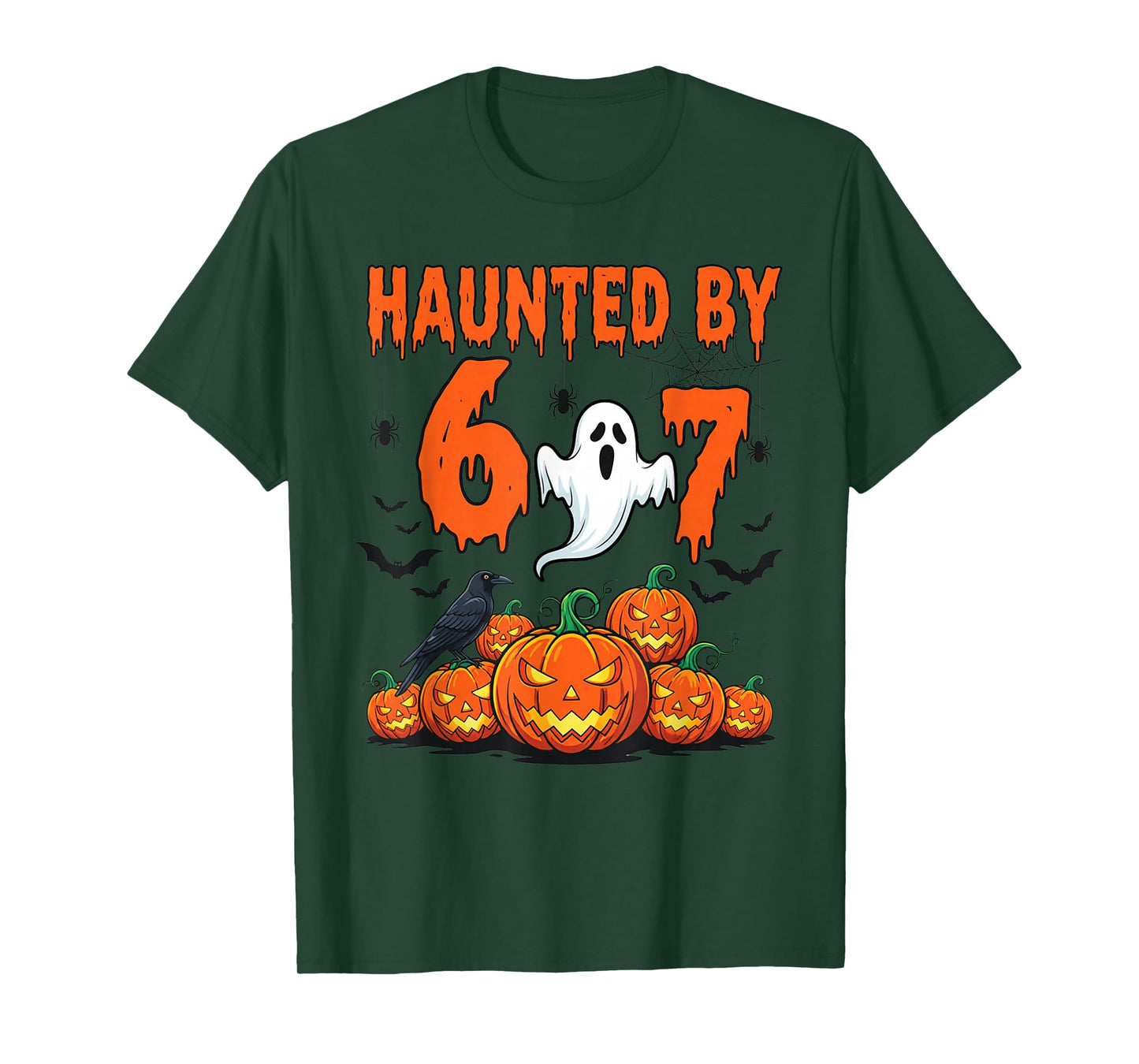 Haunted by 67 Meme Funny Ghost and Pumpkin Halloween Costume T-Shirt