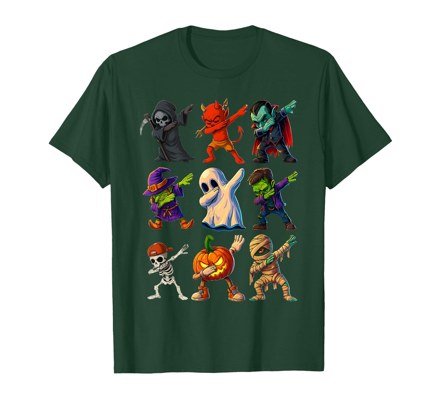 Dabbing Halloween Boys Skeleton Zombie Scary Pumpkin Mummy T-Shirt