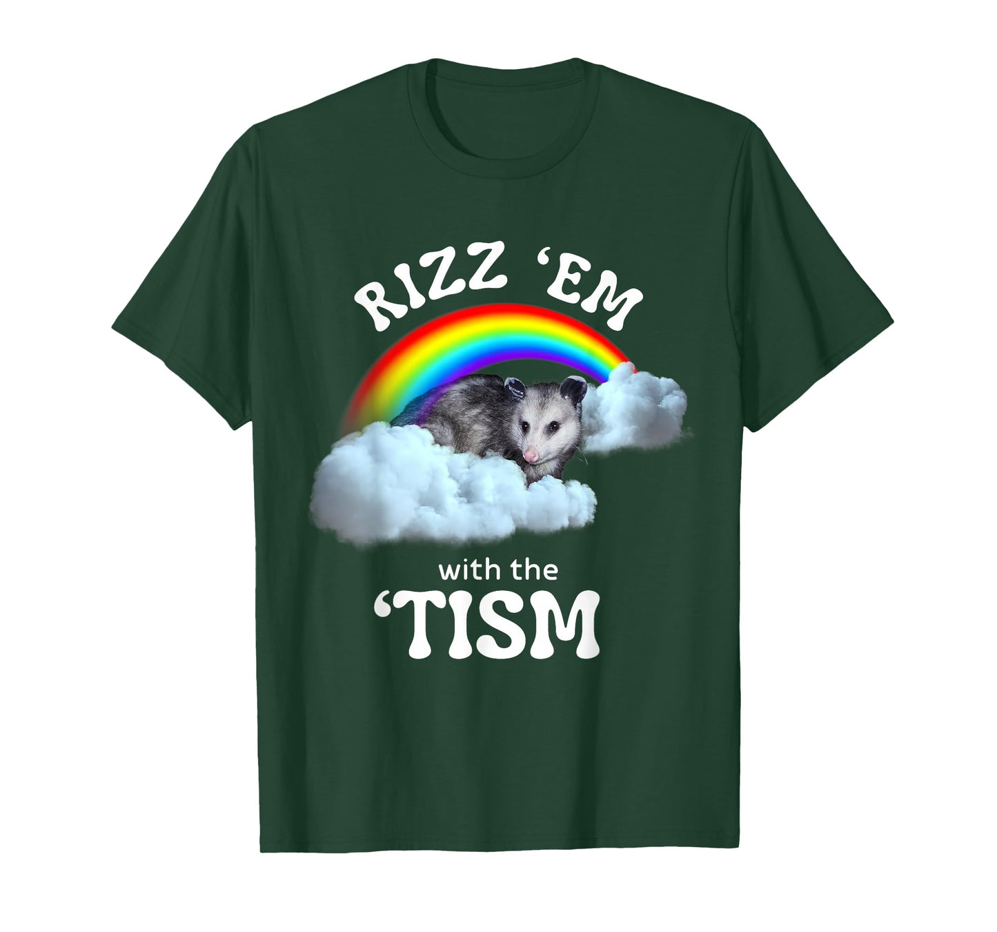 Autism Funny Rizz Em With The Tism Meme Autistic Opossum T-Shirt