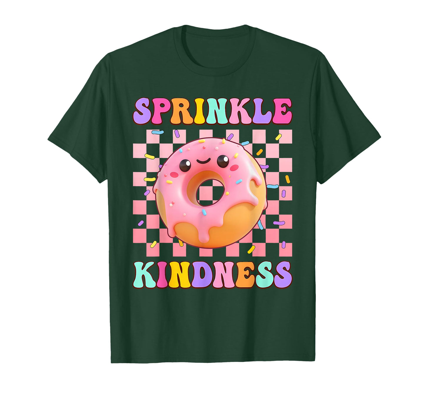 Sprinkle Kindness Groovy Donut Doughnut Lover Girls Women T-Shirt
