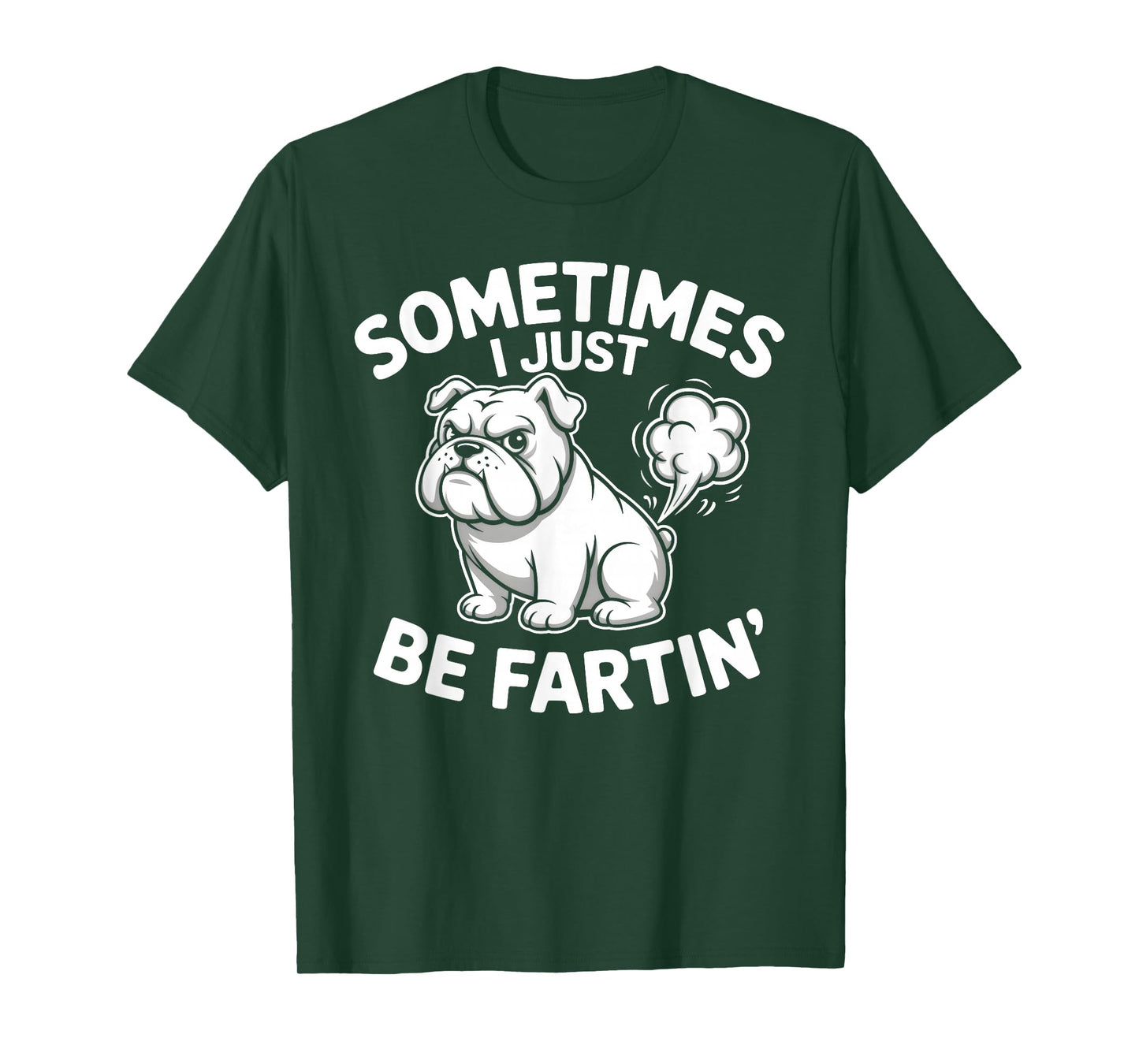 Funny Bulldog Farting Crude Humor Novelty T-Shirt