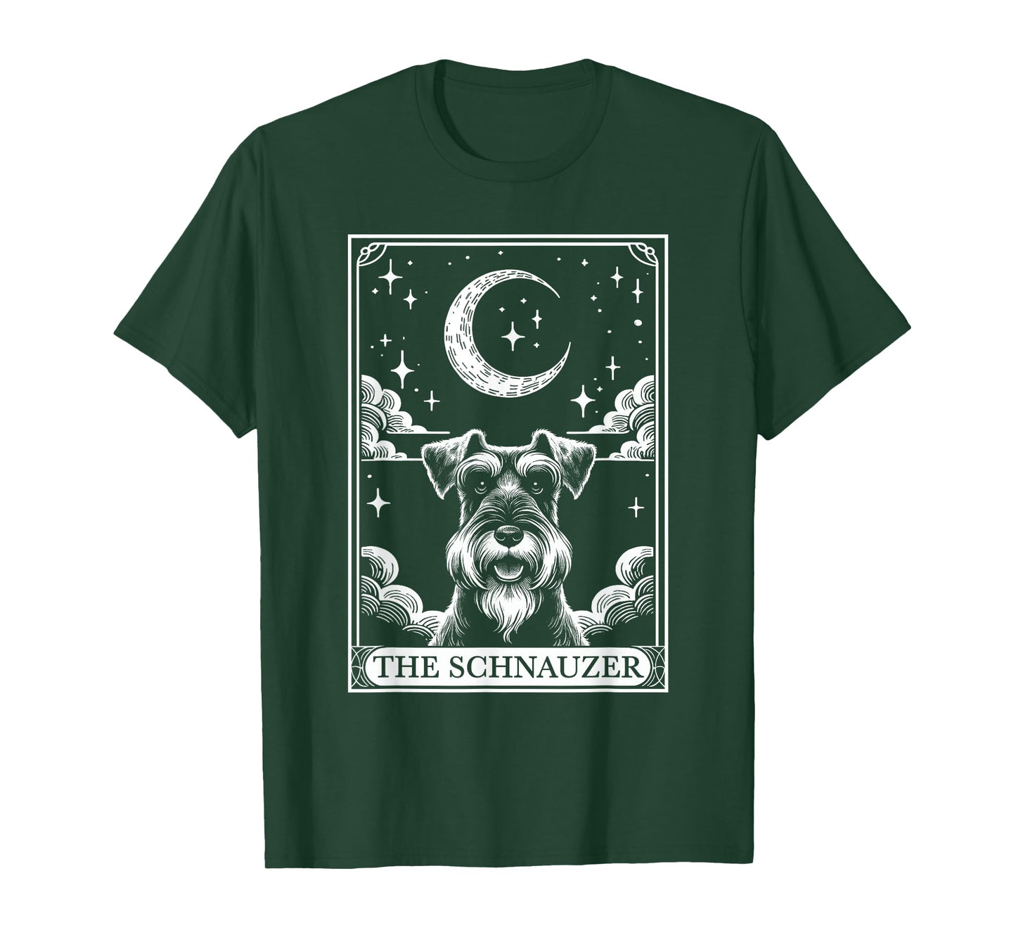 Tarot Card Vintage Crescent Moon Miniature Schnauzer Dog Mom Men Women Girls Kids T-Shirt