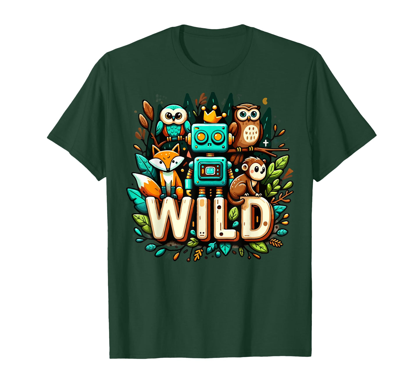 Wild Retro Vintage Machine ROBOT Art Science & Math Boy Kid T-Shirt