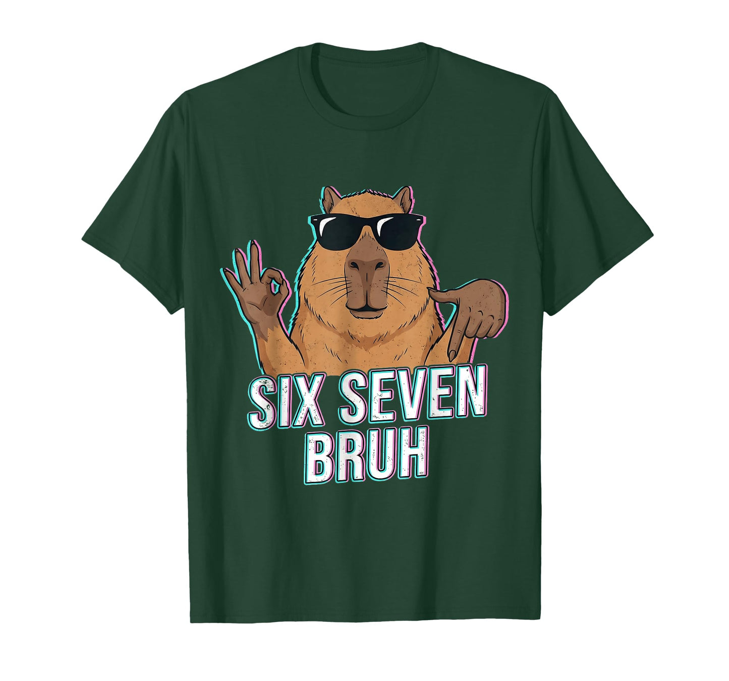 Six Seven Bruh Capybara 67 Boys Teens Kids Animals Lover 6 7 T-Shirt