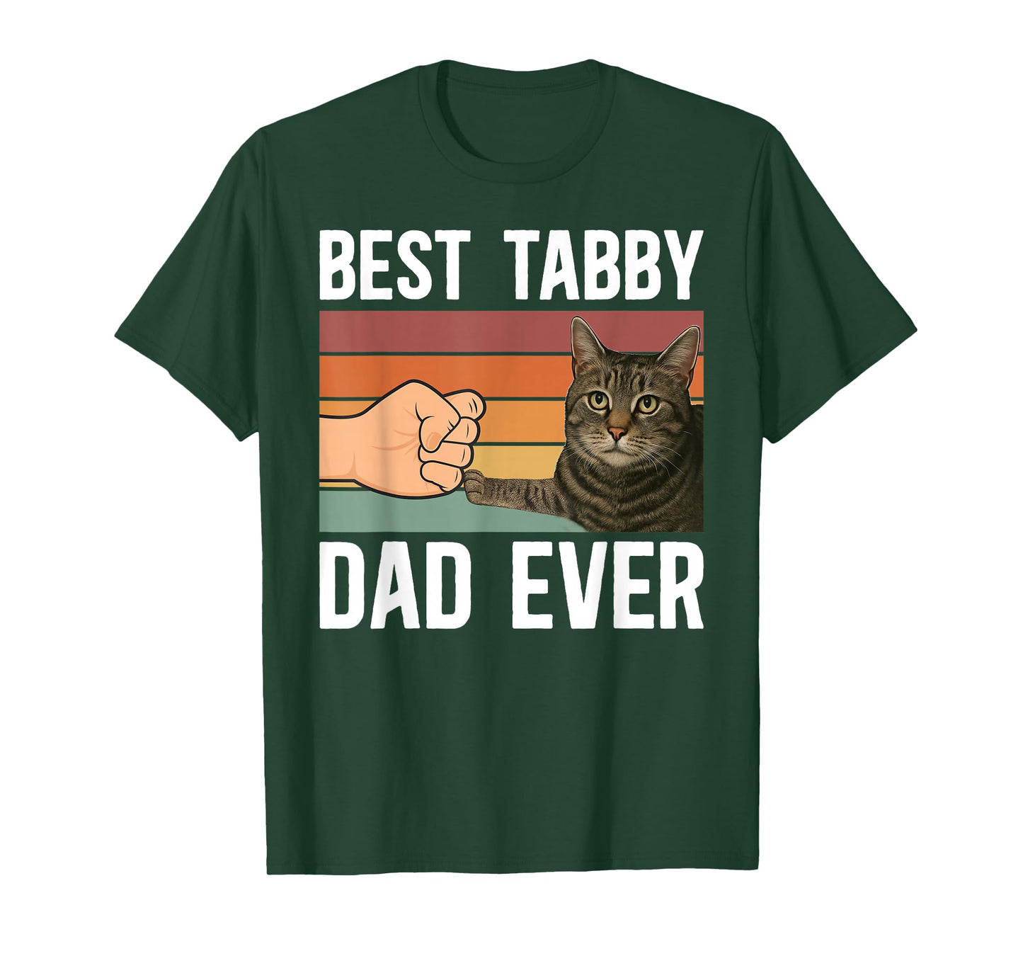 Best Tabby Dad Ever Gray Tabby Cat Dad Grey Tabby Cat Owner T-Shirt