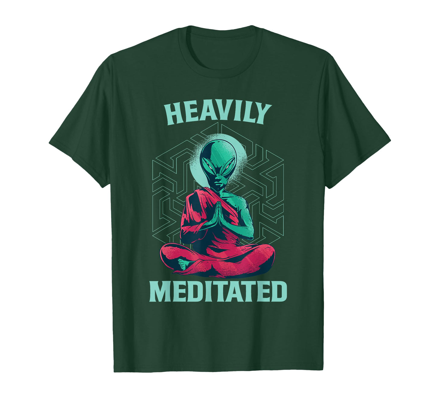 Heavily Meditated Alien Monk Funny Yoga Meditation T-Shirt