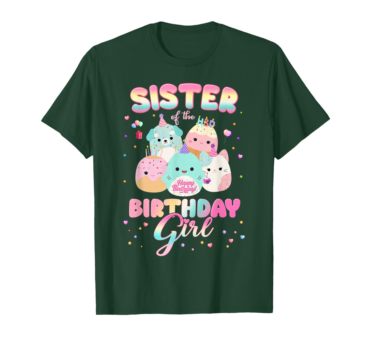 Birthday Family Squish Squad Sister Of The Birthday Girl T-Shirt