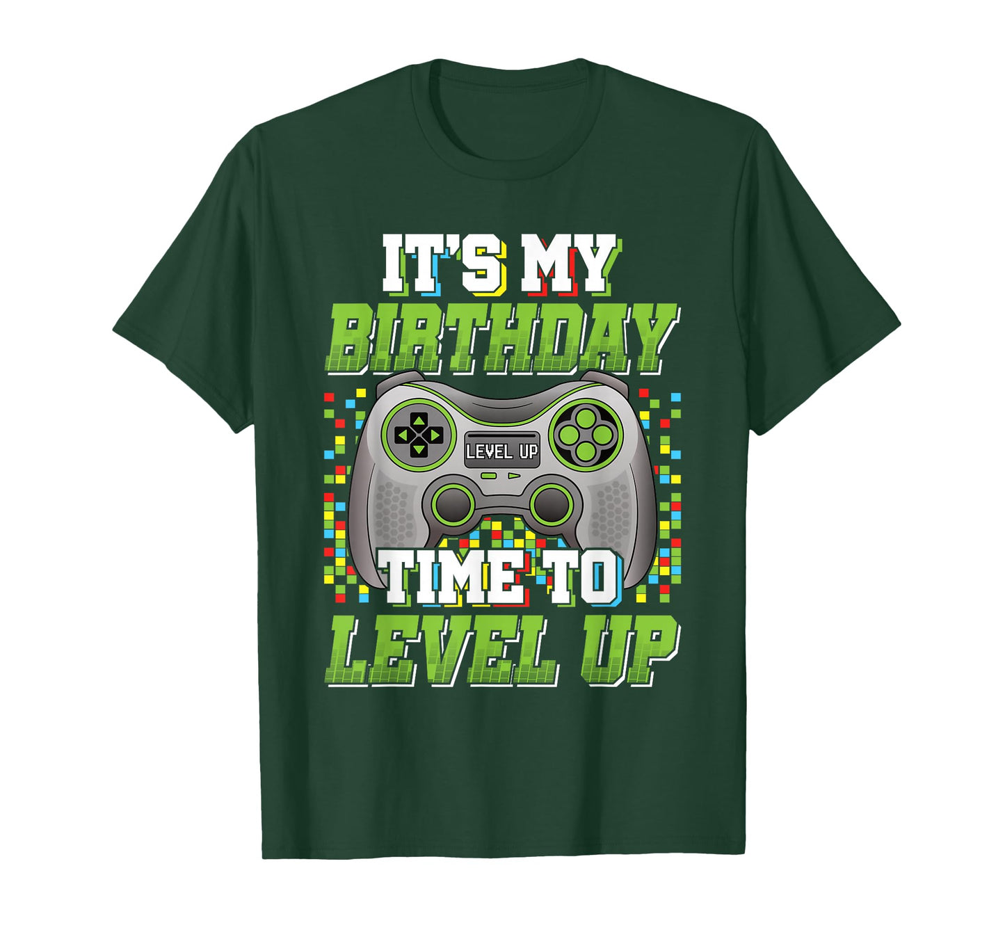 It's My Birthday Time To Level Up Video Game Gaming Men Boys T-Shirt