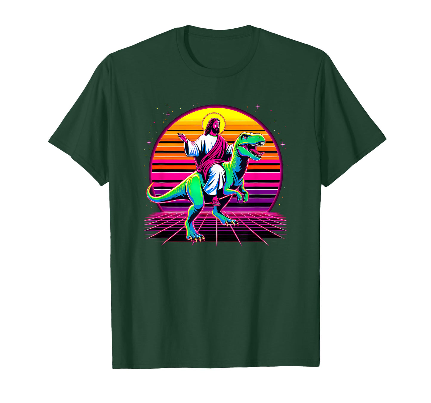 Jesus Riding A Dinosaur Meme Dino Lover Tyrannosaurus Rex T-Shirt
