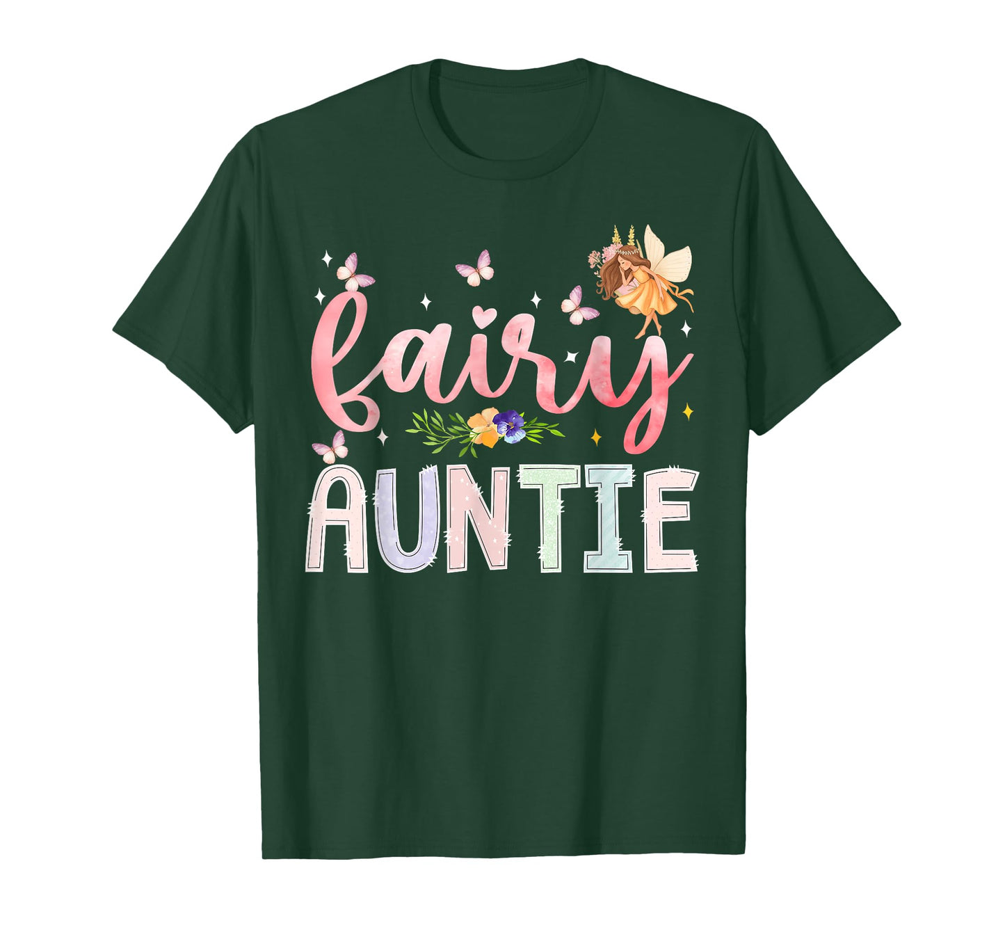 Fairy Auntie Magical Floral Birthday Girl Fairytale Family T-Shirt