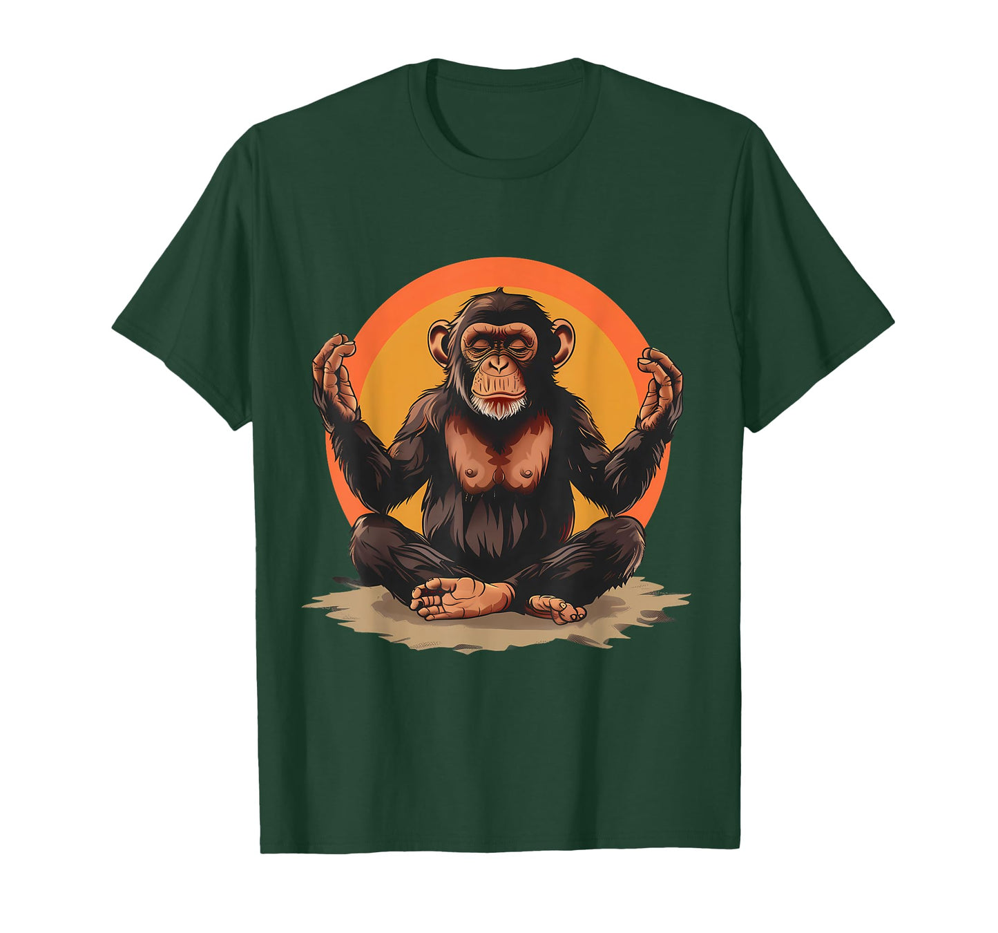 Meditation Monkey Spiritual Yoga Zen Buddha Hindu Buddhist T-Shirt