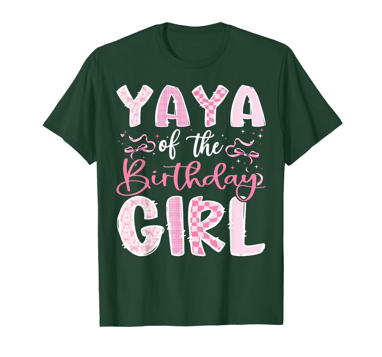 Yaya of The Birthday Girl Pink Coquette Bow Family T-Shirt
