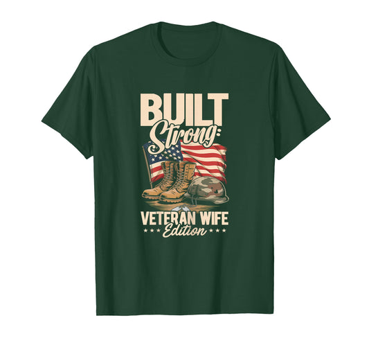 Veteran Wife, Husband Soldier & Saying for Military Women T-Shirt