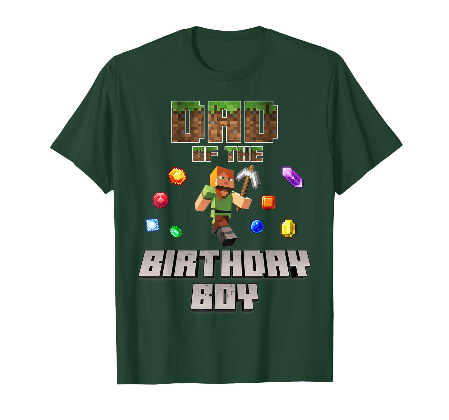 Dad Of The Birthday Boy Video Gamer Pixel Number T-Shirt