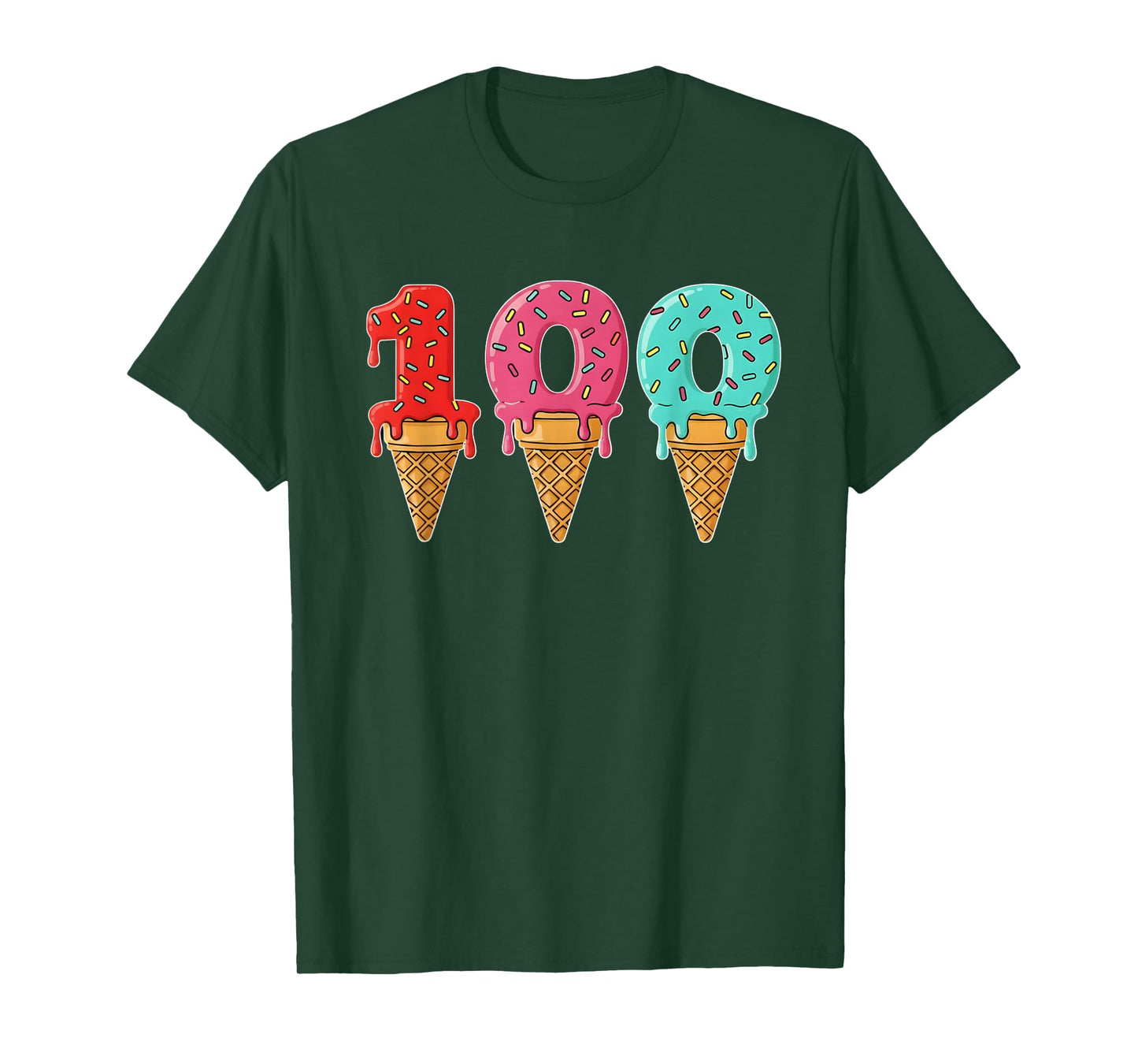 100 Days of School Ice Cream Cone 100th Day of School T-Shirt
