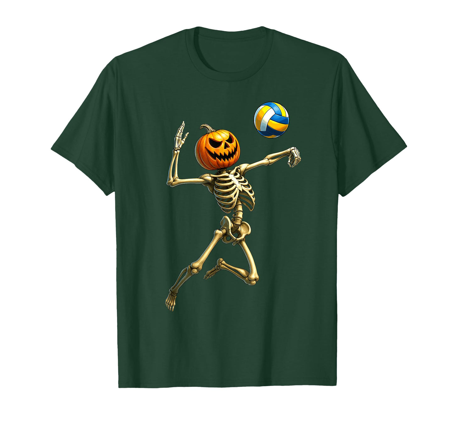 Volleyball Player Skeleton with Moon Halloween Costume Boys T-Shirt