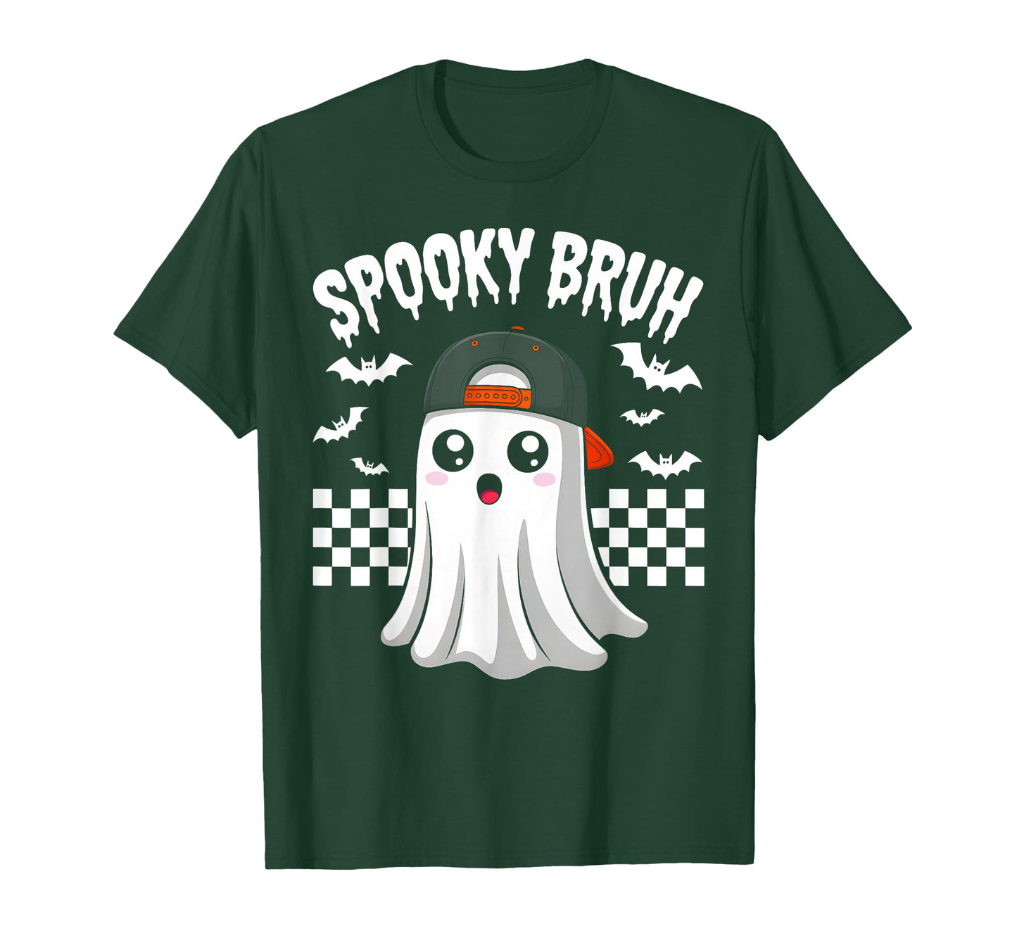 Spooky Bruh Funny Ghost Halloween Costume Boys Teens Kids T-Shirt