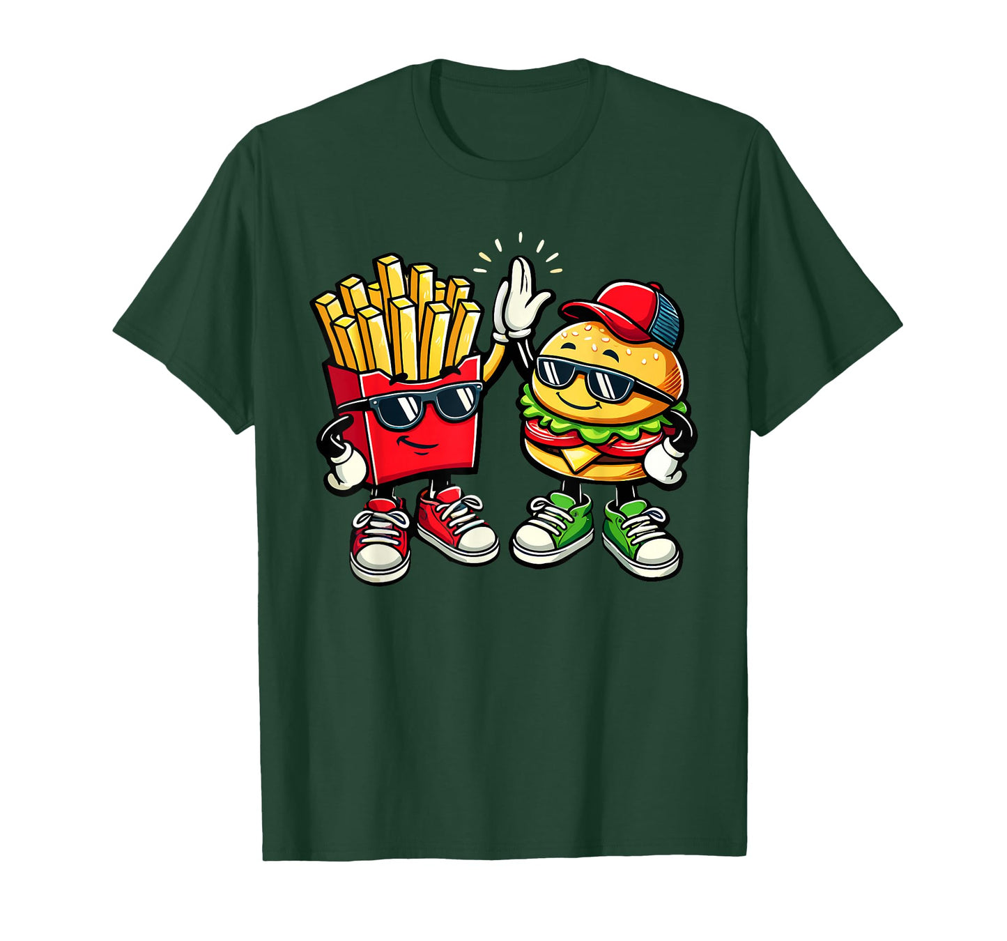 Hamburger Fries High Five | Cool Fun Combo Snacks Funny T-Shirt