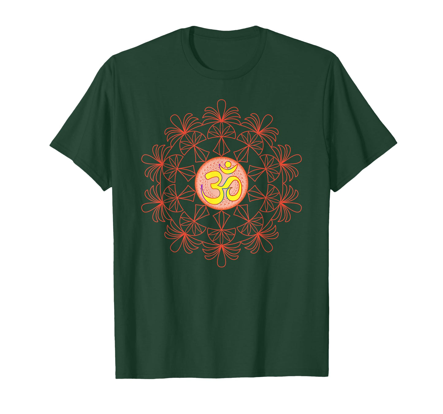 Om Aum Omkara Symbol Spiritual Yoga Meditation Lotus Mandala T-Shirt