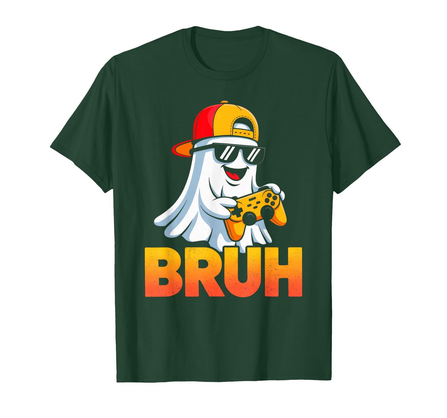 Bruh Ghost Halloween Costume Video Gamer Boys Men Teens Kids T-Shirt