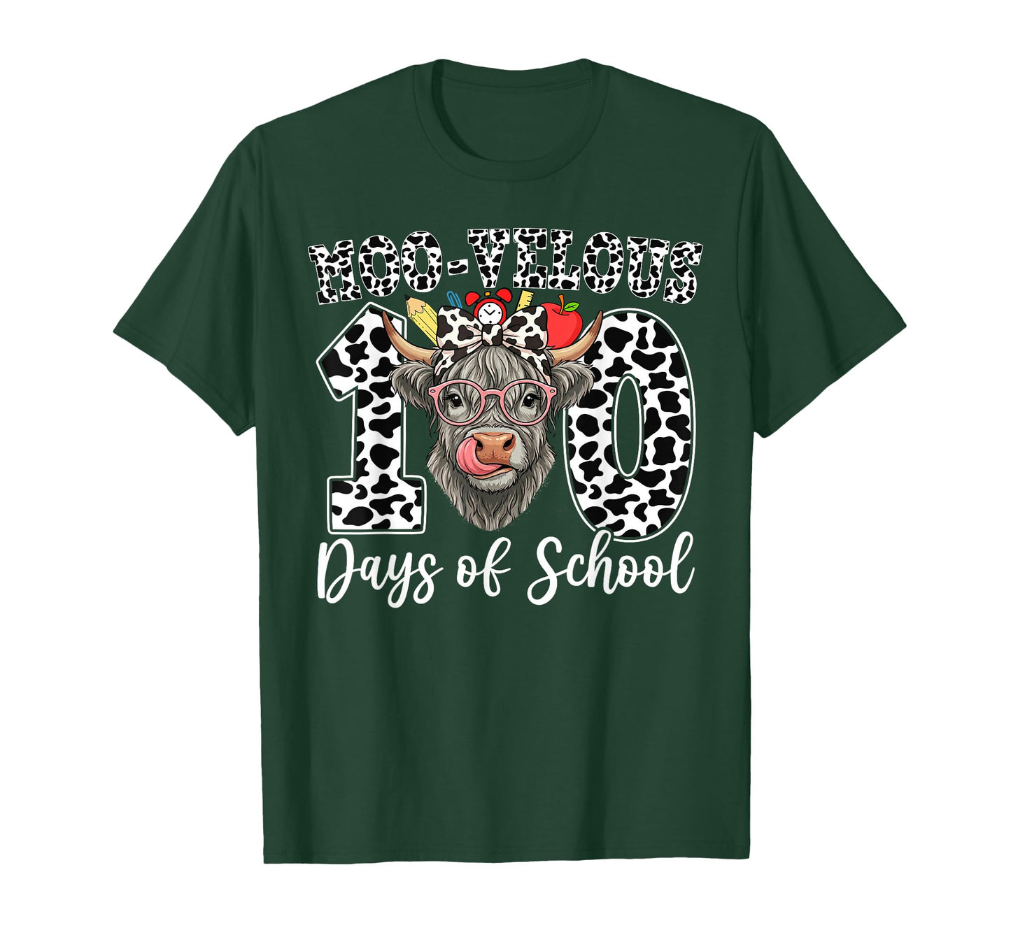 Moo-Velous 100 Days of School Girls 100th Day of School T-Shirt