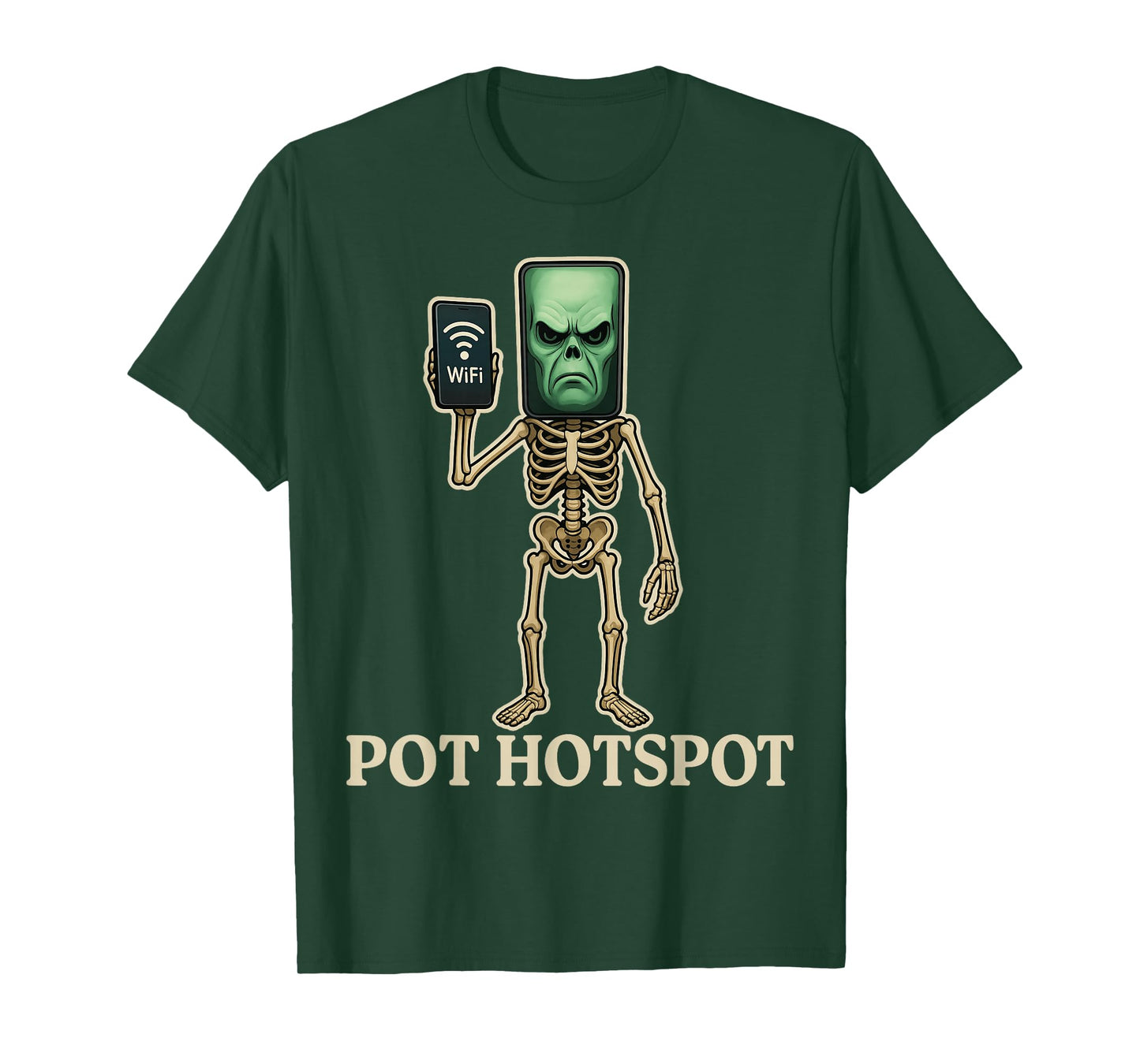 Pot Hotspot - Funny Halloween Brainrot Skeleton Kids Meme T-Shirt
