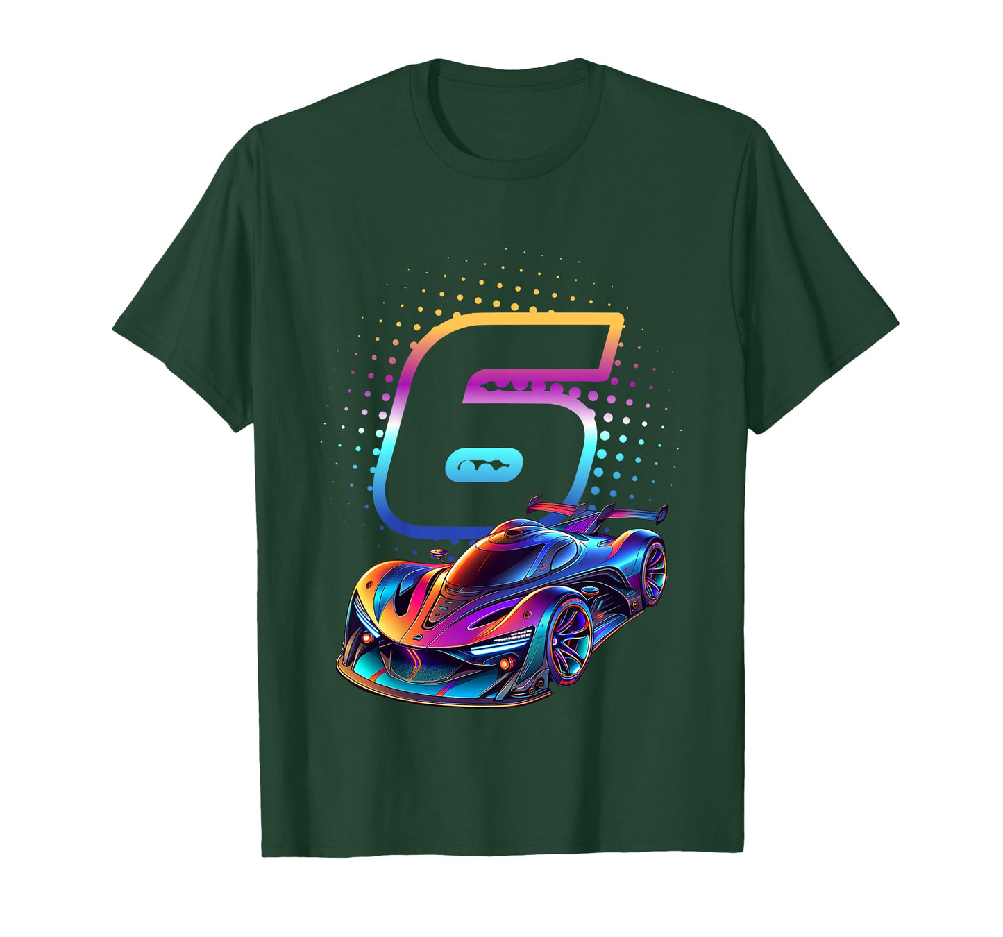6 Year Old Race Car 6th Birthday Futuristic Racing Racecar T-Shirt