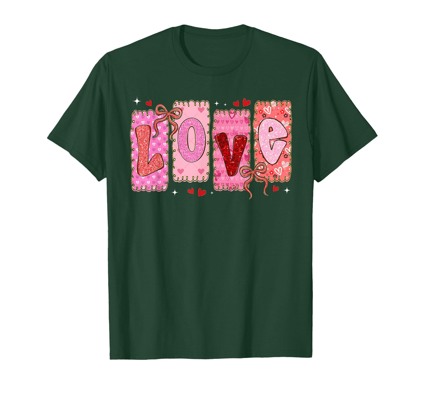 Preppy Love Valentine Pink Coquette Bow Girl Women Kid T-Shirt