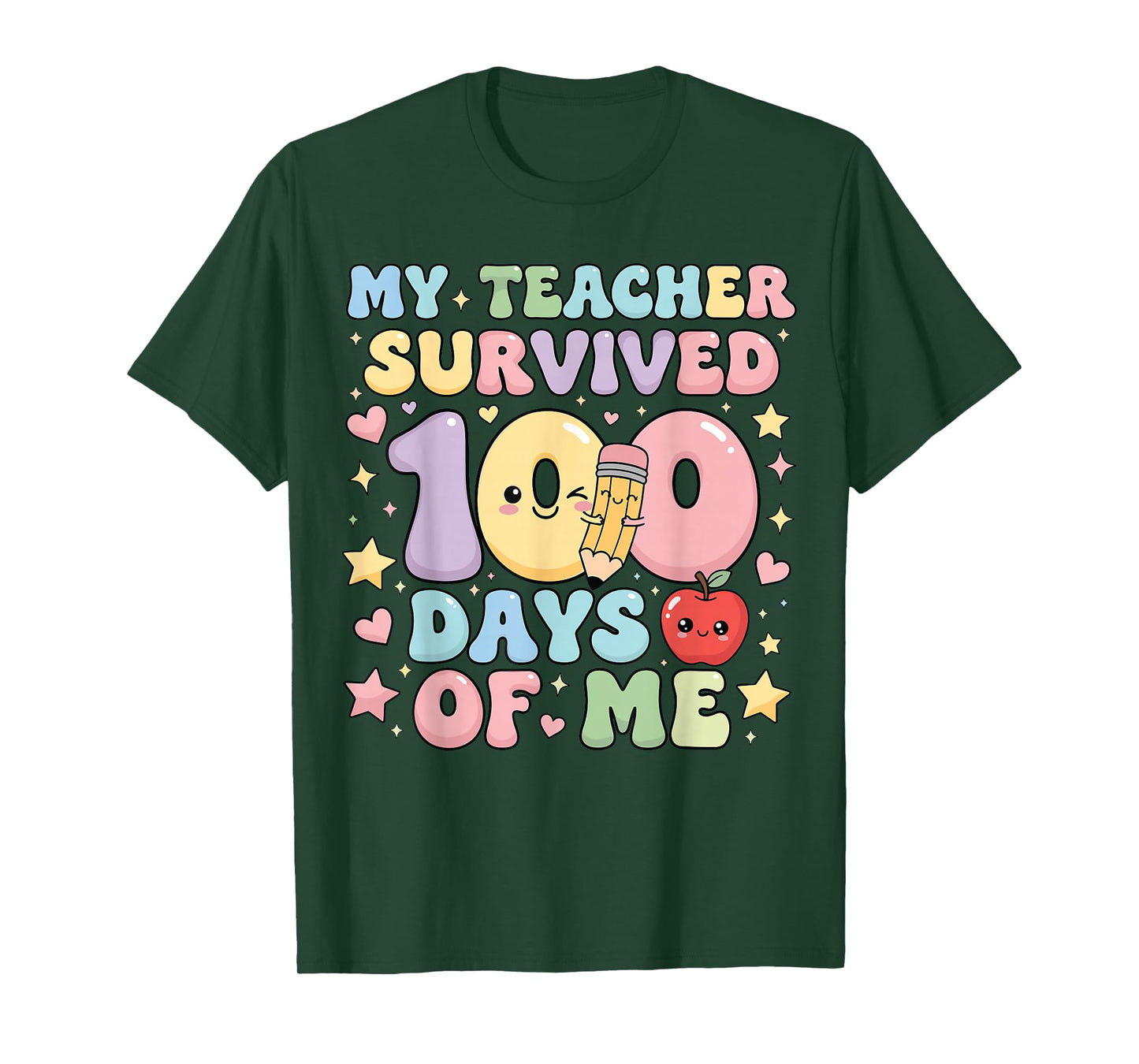 My Teacher Survived 100 Days of Me Groovy Boys Girls 100th T-Shirt