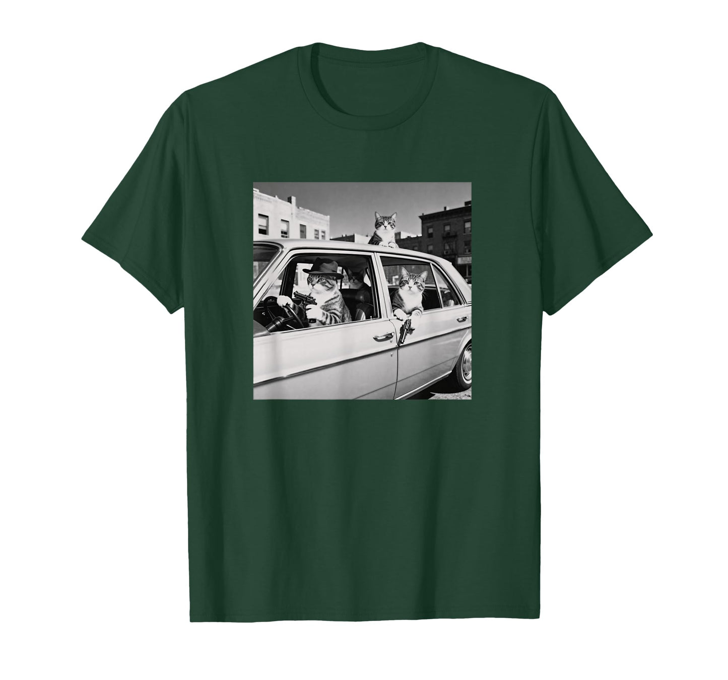 Funny Cat Gang Vintage Cool Feline Design Retro T-Shirt